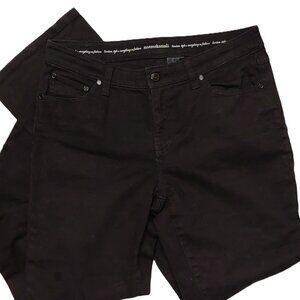 Norma Kamali Black Straight Leg Pants Stretch Mid Rise Jeans 6 NWOT 5 Pocket